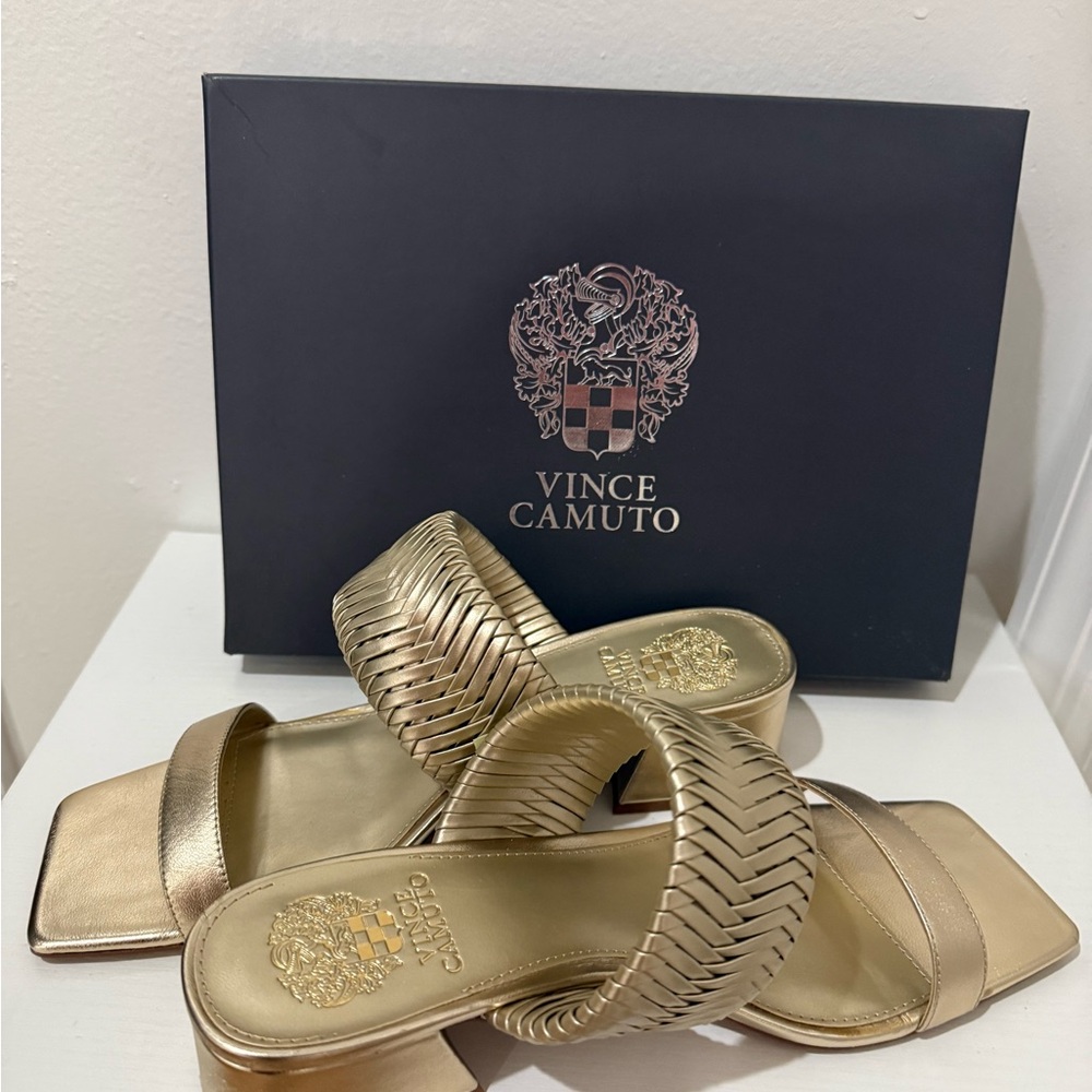 Vince Camuto Metallic Gold Heeled Sandals